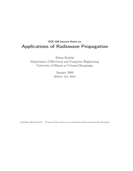 Applications of Radiowave Propagation