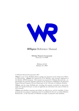 Wrspice Manual (PDF)