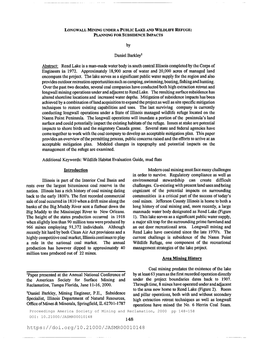 Longwall MINING UNDER a PUBLIC LAKE and WILDLIFE REFUGE: PLANNING for SUBSIDENCE IMPACTS