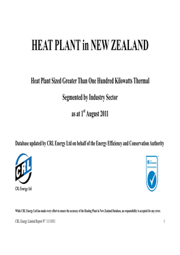 HEAT PLANT in NEW ZEALAND