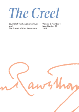 Journal of the Rawsthorne Trust and the Friends of Alan Rawsthorne