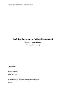 Enabling Environment National Assessment: Jordan