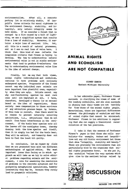 Animal Rights and Ecoholism Are Not Compatible