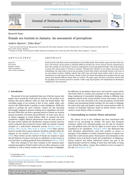 Female Sex Tourism in Jamaica: an Assessment of Perceptions