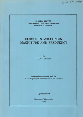 Floods in Wisconsin Magnitude and Frequency