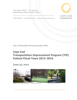 Cape Cod Transportation Improvement Program (TIP) Federal Fiscal Years 2013–2016