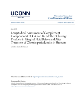 Longitudinal Assessment of Complement Components C3, C4