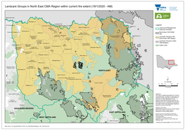 Landcare Groups in North East CMA Region Within Current Fire Extent (19/1/2020 - AM)
