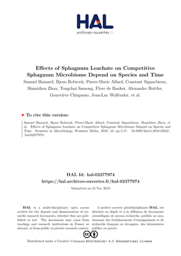 Effects of Sphagnum Leachate on Competitive Sphagnum Microbiome