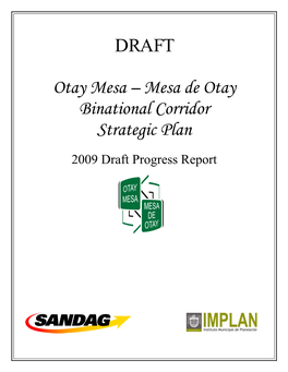 Otay Mesa – Mesa De Otay Binational Corridor Strategic Plan