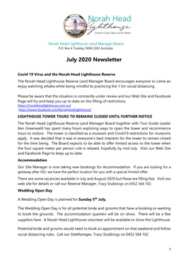 To Download the JULY 2020 NEWSLETTER