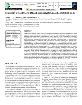Evaluation of Health Level of Land-Use Ecosystem Based on GIS Grid Model