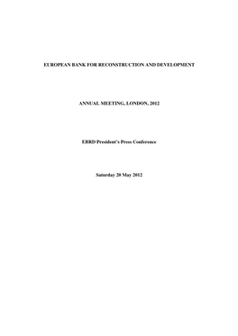 European Bank for Reconstruction and Development