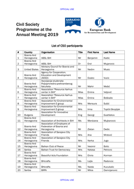 Civil Society Programme at the Annual Meeting 2019