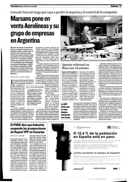 Marsans Pone En Venta Aerolíneas Y Su Grupo De Empresas En Argentina