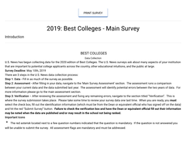 Best Colleges - Main Survey