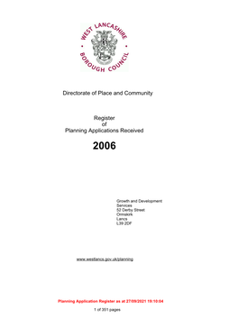 Register of Planning Applications 2006