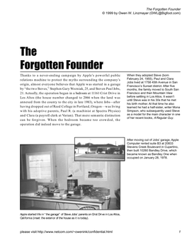 The Forgotten Founder © 1999 by Owen W