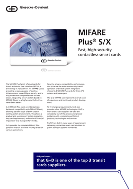 MIFARE Plus® S/X Fast, High-Security Contactless Smart Cards