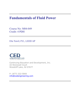 Fundamentals of Fluid Power