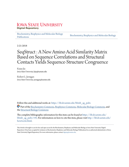 A New Amino Acid Similarity Matrix Based on Sequence Correlations