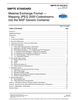 Material Exchange Format — Mapping JPEG