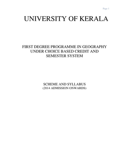 Geography Under Choice Based Credit and Semester System