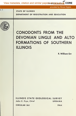 Conodonts from the Devonian Lingle and Alto Formations of Southern Illinois