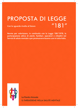 Proposta Di Legge “181”