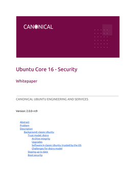 Ubuntu Core 16 - Security