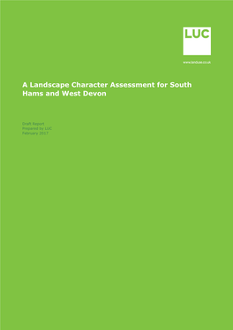 A Landscape Character Assessment for South Hams and West Devon