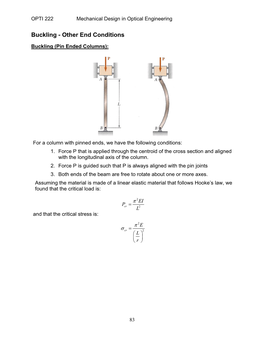 Buckling - Other End Conditions