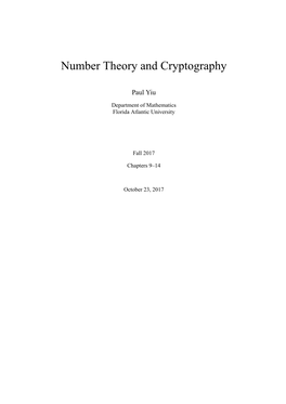 Number Theory and Cryptography