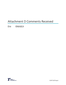 Attachment D Comments Received