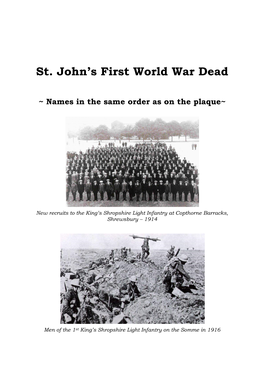 St. John's First World War Dead