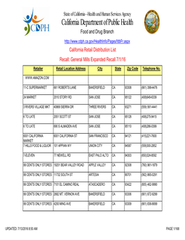 California Retail List