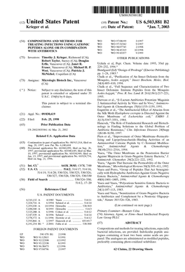 (12) United States Patent (10) Patent No.: US 6,503,881 B2 Krieger Et Al