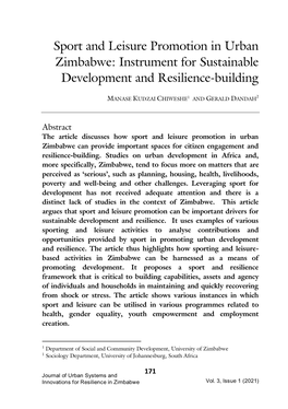 Instrument for Sustainable Development and Resilience-Building