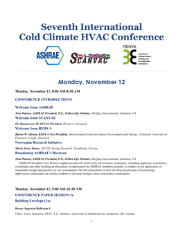 7Th International Cold Climate HVAC Conference