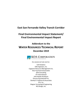 East San Fernando Valley Transit Corridor Project Final