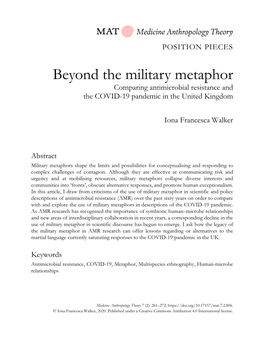 Beyond the Military Metaphor Comparing Antimicrobial Resistance and the COVID-19 Pandemic in the United Kingdom