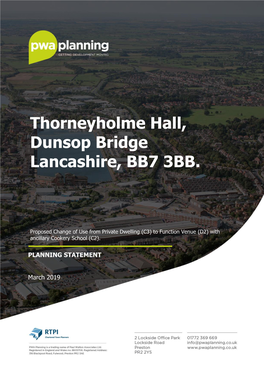Thorneyholme Hall, Dunsop Bridge Lancashire, BB7 3BB