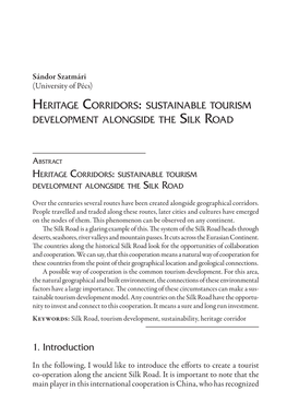 Heritage Corridors : Sustainable Tourism Development Alongside The