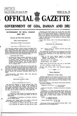 Official Gazette Government of Goa,' Daman' and Diu