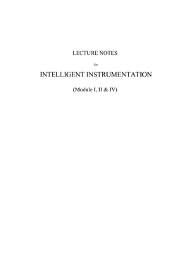 Intelligent Instrumentation