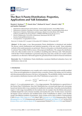 The Burr X Pareto Distribution: Properties, Applications and Var Estimation