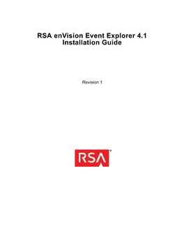 RSA Envision Event Explorer 4.0.3 Installation Guide