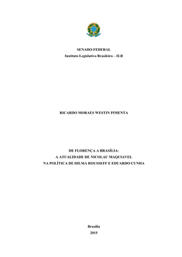 SENADO FEDERAL Instituto Legislativo Brasileiro – ILB