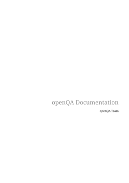 Openqa Documentation