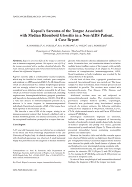 Kaposi's Sarcoma of the Tongue Associated with Median Rhomboid